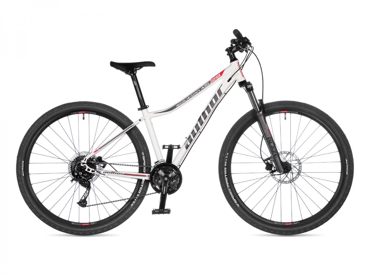 Dámsky MTB bicykel Author Solution 29" ASL 2023 18" biela/strieborná/červená