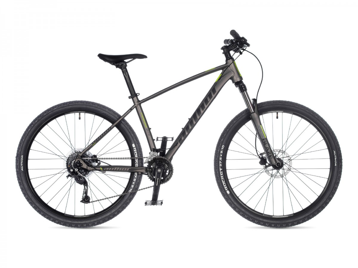 MTB bicykel Author Pegas 27,5" 2023 19" strieborná-matná/žltá-neon