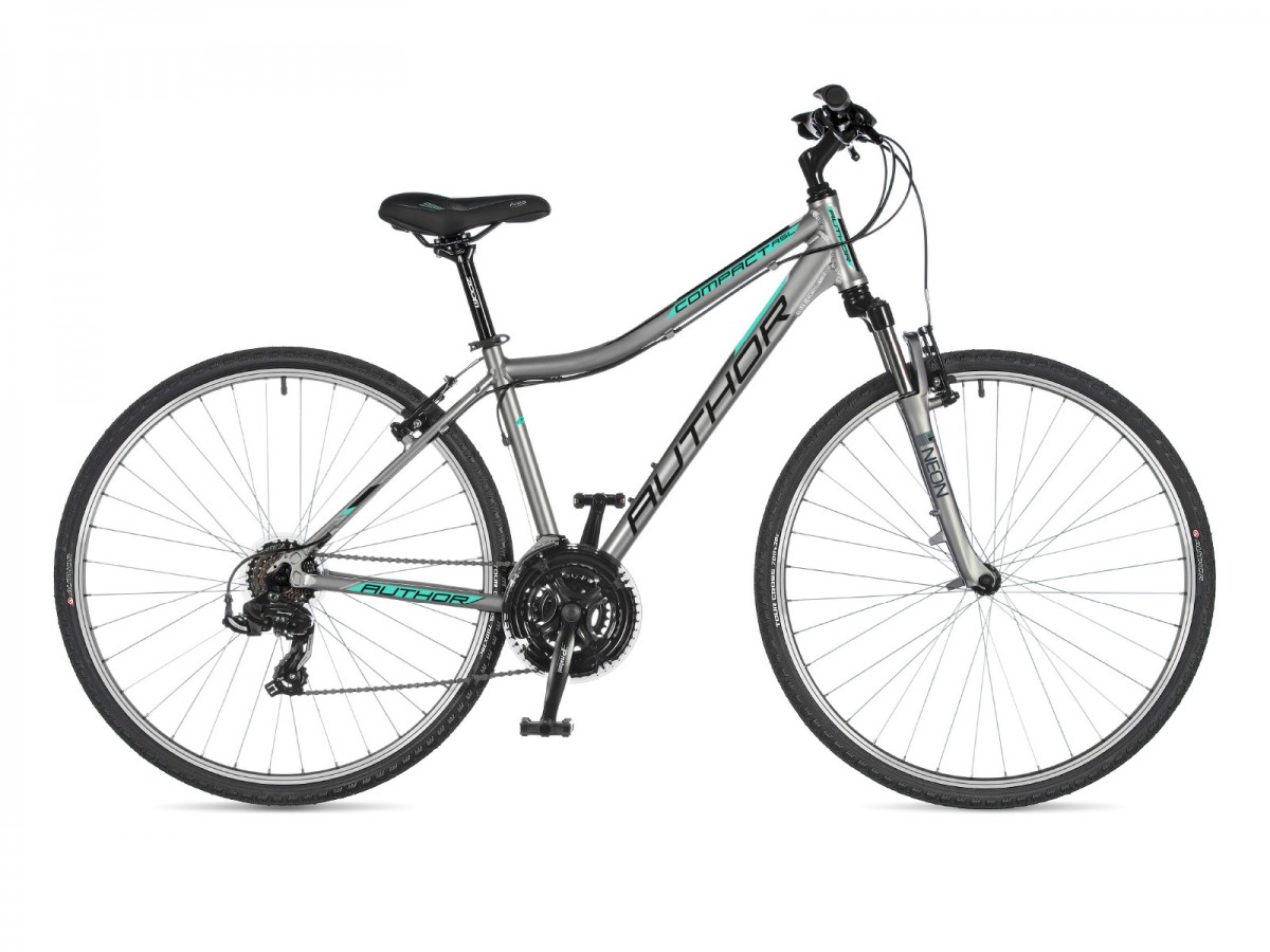 Dámsky krosový bicykel Author Compact ASL 2023 17" strieborná/zelená