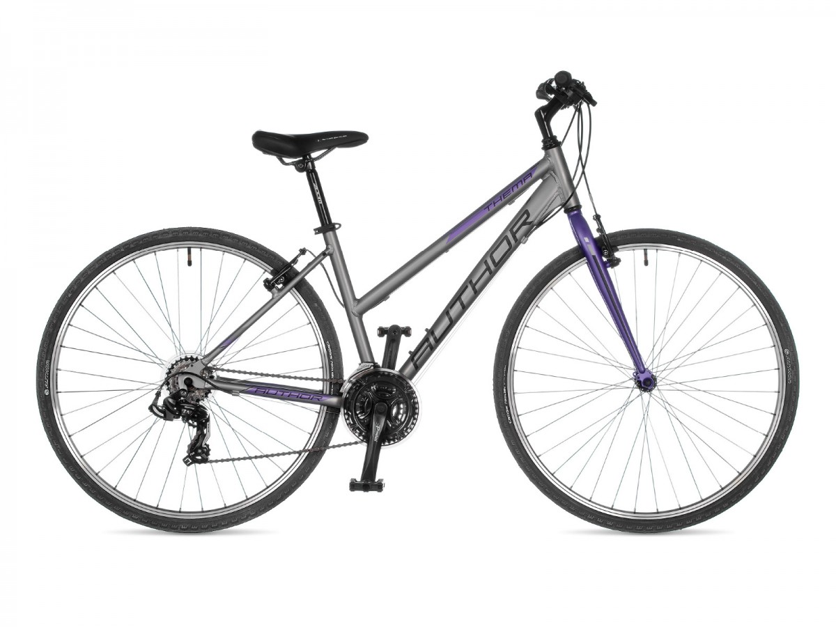 Dámsky krosový bicykel Author Thema 2023 17" strieborná-matná/fialová