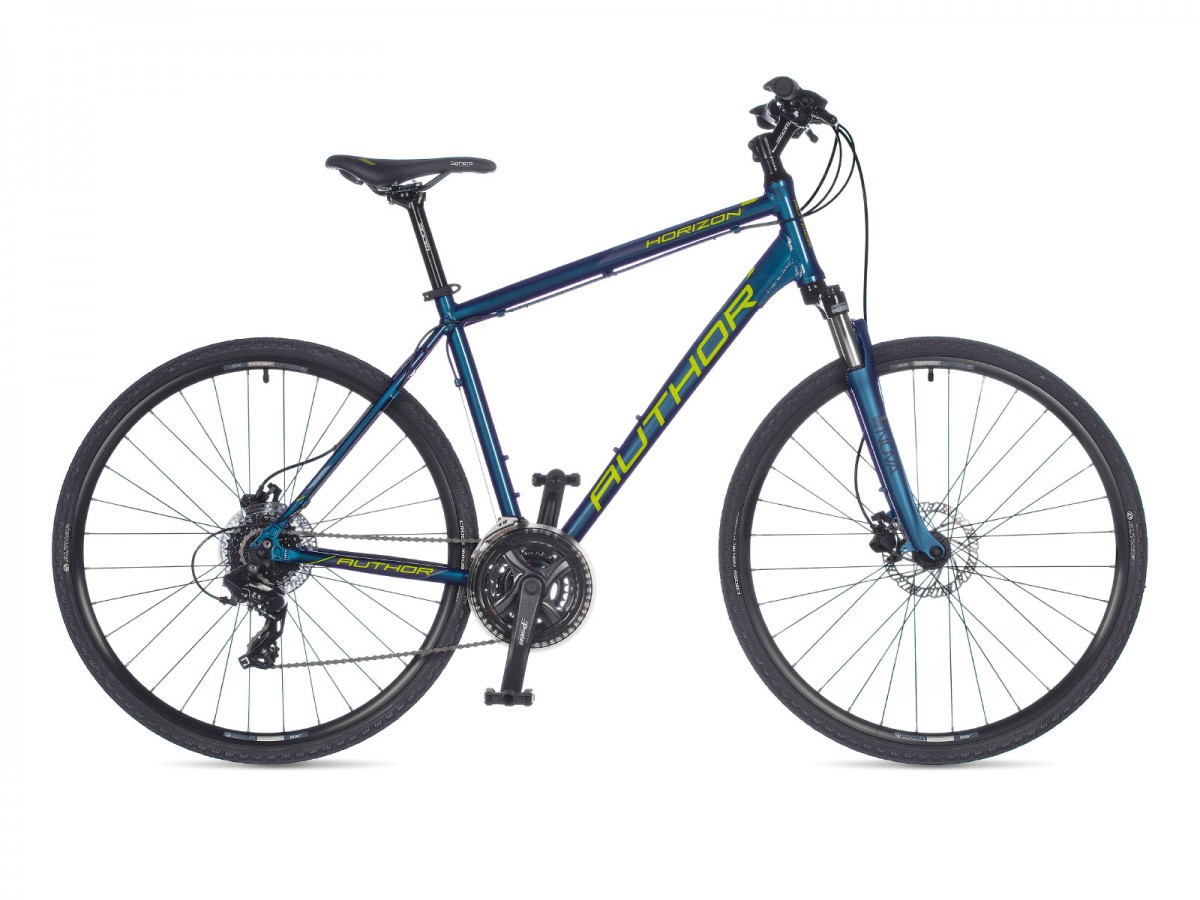 Krosový bicykel Author Horizon 2023 18" modrá/limeta