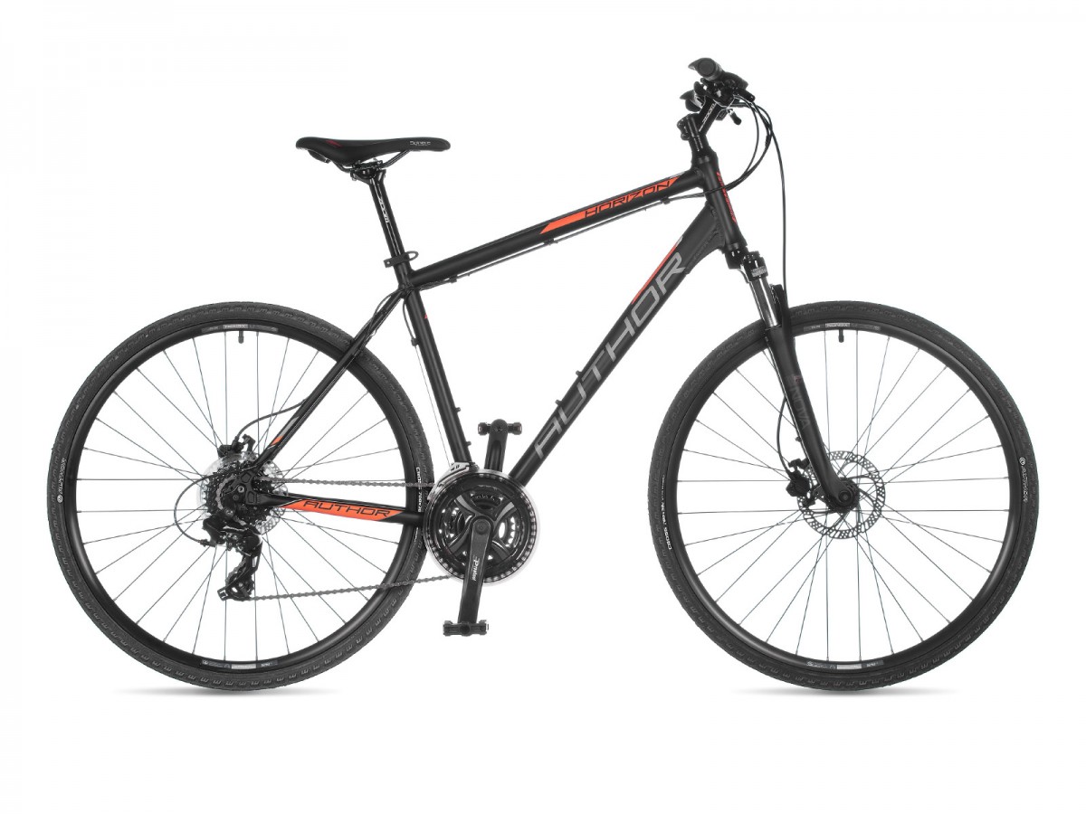Krosový bicykel Author Horizon 2023 18" čierna-matná/oranžová