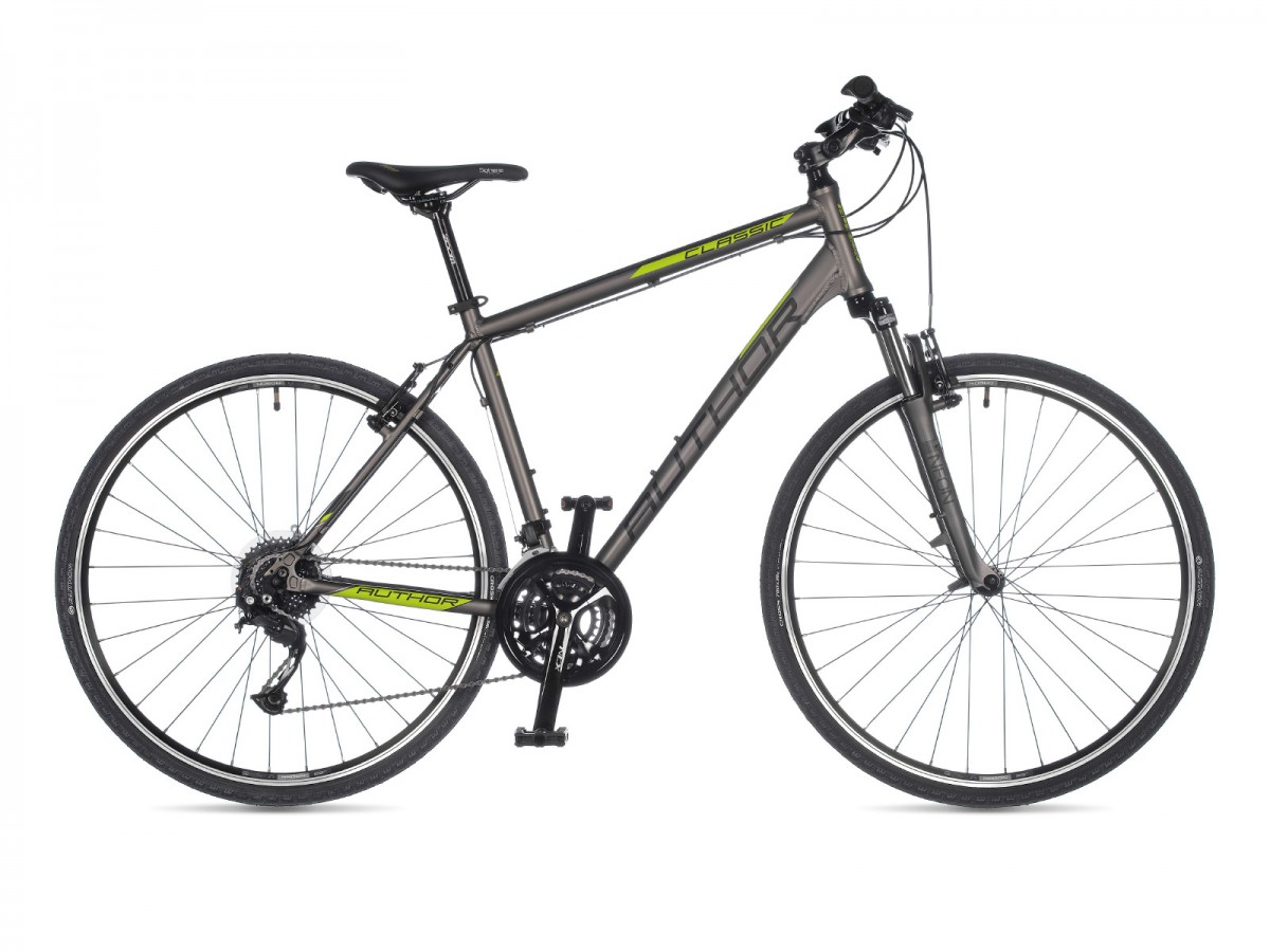 Krosový bicykel Author Classic 2023 18" strieborná-matná/limeta