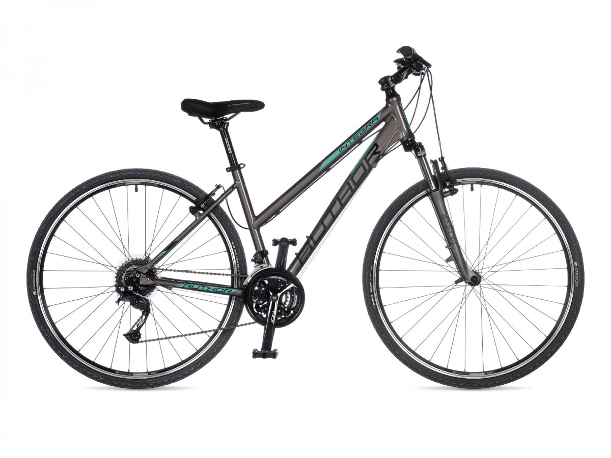 Dámsky krosový bicykel Author Integra 2023 17" strieborná/zelená