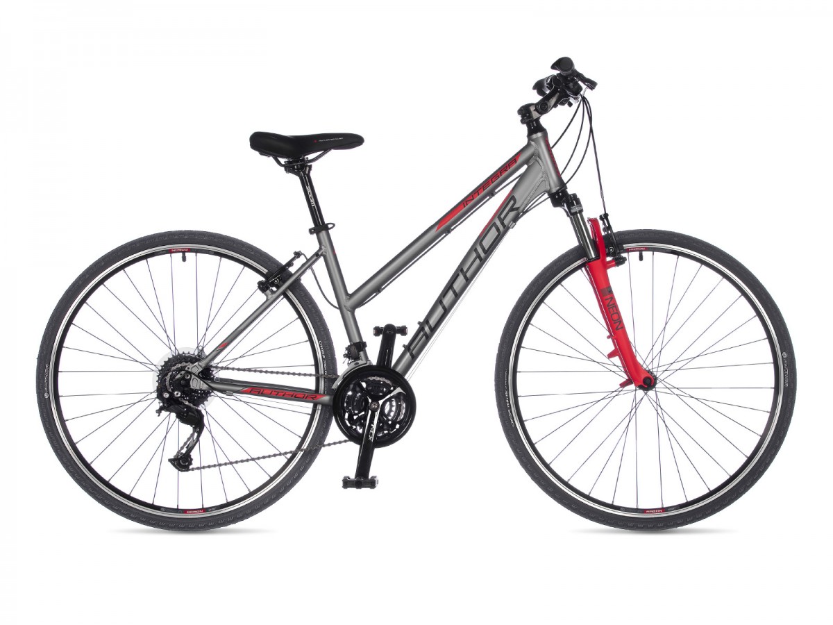 Dámsky krosový bicykel Author Integra 2023 17" strieborná-matná/červená