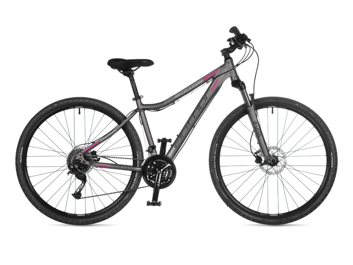 Dámsky krosový bicykel Author Grand ASL 2023 15" strieborná-matná/ružová