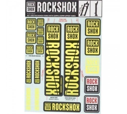 11.4318.003.507 - ROCKSHOX DECAL KIT 35MM NE01 YELLOW Množ. Uni