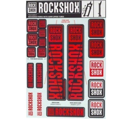 11.4318.003.509 - ROCKSHOX DECAL KIT 35MM OXY RED Množ. Uni