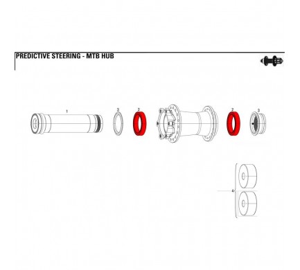 11.1918.003.110 - SRAM HUB BEARING SET FRT PREDICTIVE STEERING Množ. Uni