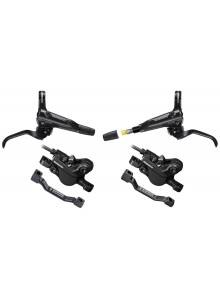 Brzda kotoučová SHIMANO MT501 černá př. a zad. komplet bez kotoučů, černé hadice (zadní J-kit)