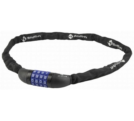 Řetězový zámek M-WAVE kódový 3,5x900mm, černý