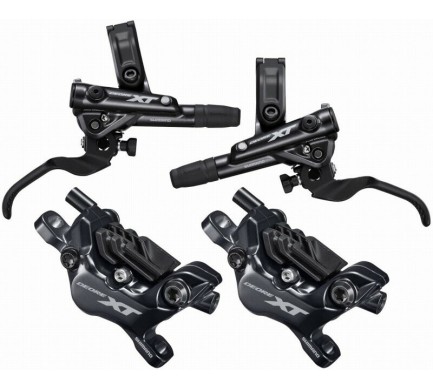 Brzda kotoučová SHIMANO XT M8120 čtyřpístková před. a zad. komplet bez kotoučů a adapt., J-kit, box