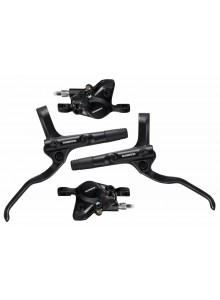 Brzda kotoučová SHIMANO MT200 černá př. a zad. komplet bez kotoučů / černé hadice)