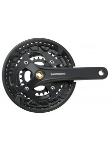 Kľuky SHIMANO Acera FC-T3010, čierne, s krytom, pre os štvorhran, 9 speed