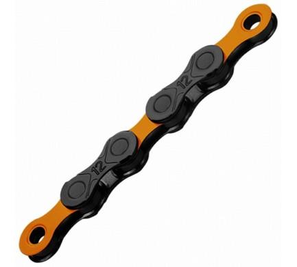 Řetěz KMC DLC 12 oranžovo/černý v krabičce 126 čl.