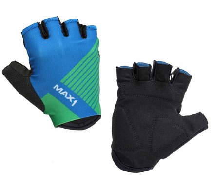 Dětské krátkoprsté rukavice MAX1 Raceday 5-6 let modro/zelené Dětské krátkoprsté rukavice MAX1 Raceday 5-6 let modro/zelené