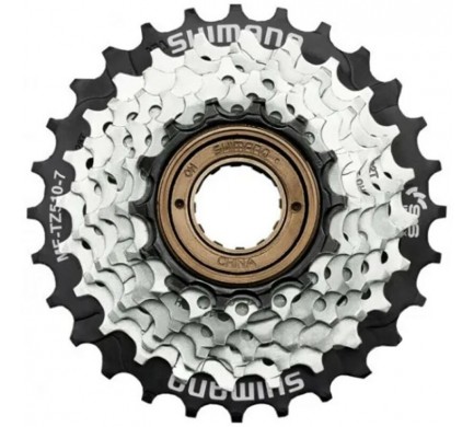 7-kolo SHIMANO MF-TZ510 14-28 zubů, hnědé/černé, v krabičce