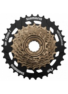 7-kolo SHIMANO MF-TZ500 14-34 zubů Megarange, stříbrné/černé, v krabičce