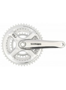 Kliky SHIMANO FC-M191-S 170mm 48x38x28 zubů, stříbrné, bez krytu, 8 speed, pro osu čtyřhran