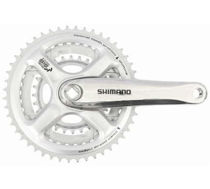 Kliky SHIMANO FC-M191-S 170mm 48x38x28 zubů, stříbrné, bez krytu, 8 speed, pro osu čtyřhran