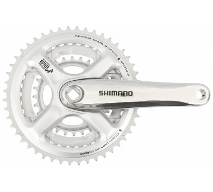 Kliky SHIMANO FC-M191-S 170mm 48x38x28 zubů, stříbrné, bez krytu, 8 speed, pro osu čtyřhran