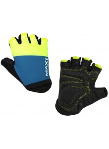 Dětské krátkoprsté rukavice MAX1 9-10 let modro/fluo žluté