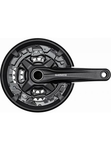 Kliky SHIMANO FC-MT210-L, 175mm 40-30-22 zubů, černé, s krytem, 9 speed, v krabičce