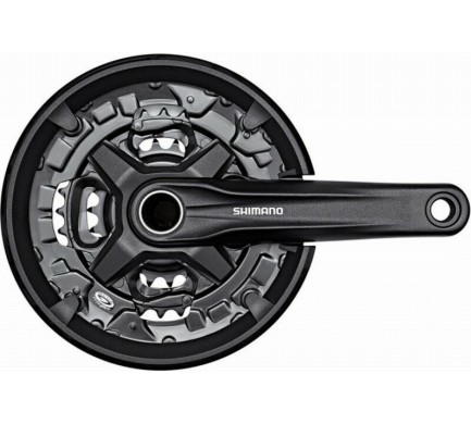 Kliky SHIMANO FC-MT210-L, 175mm 40-30-22 zubů, černé, s krytem, 9 speed, v krabičce