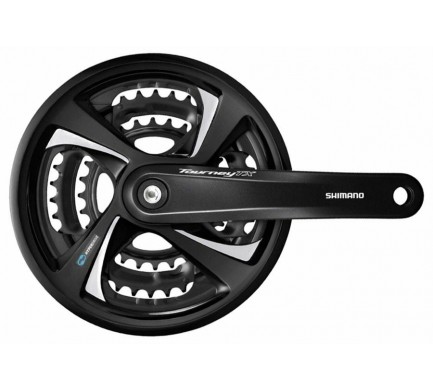 Kliky SHIMANO FC-TX801-L 175mm 48x38x28 zubů, černé s krytem