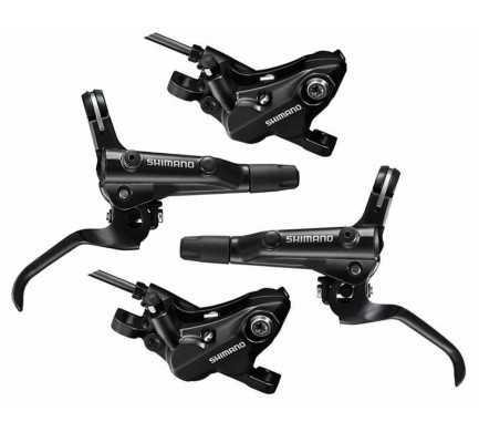 Brzda kotoučová SHIMANO MT501/MT520 čtyřpístkové přední a zadní komplet bez kotoučů (zadní J-kit)