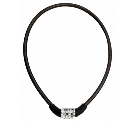 Zámok lanko MAX1 65x0,8 cm čierny kódový