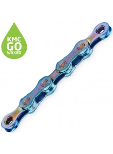 Řetěz KMC X-12 aurora modrý v krabičce 126 čl. WAX-voskovaný