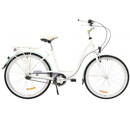 Kolo STORM Dublin Alu 26" 3sp. 17" bílé / mořské modré Kolo STORM Dublin Alu 26" 3sp. 17" bílé / mořské modré