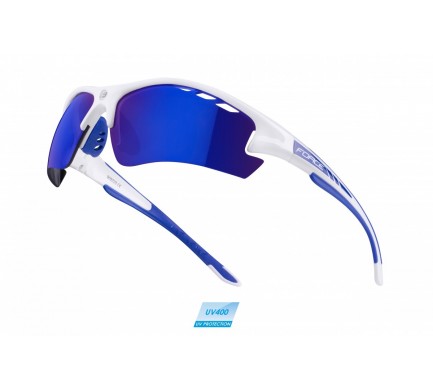 Okuliare F RIDE PRO biele diop.klip,modré laser sklá