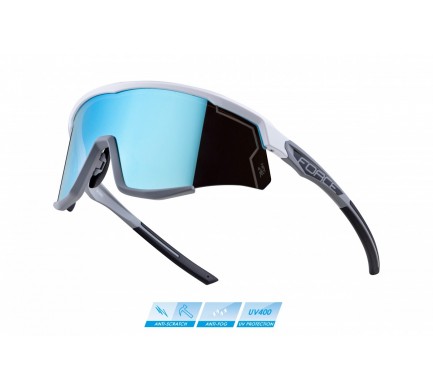 Force Okuliare SONIC bielo-sivé, modré zrkadlové sklo