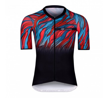 Dres F LIFE krátky rukáv, čierno-petrolej-červený XL Dres F LIFE krátky rukáv, čierno-petrolej-červený XL