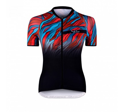 Dres F LIFE LADY krátky rukáv, čierno-petrol-červený S Dres F LIFE LADY krátky rukáv, čierno-petrol-červený S