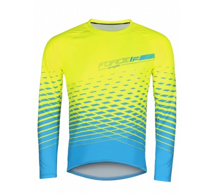 Dres FORCE MTB ANGLE dlhý rukáv, fluo-modrý L