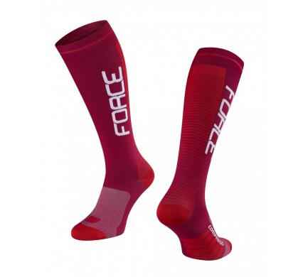 Force Ponožky COMPRESS, bordovo-červené L-XL/42-47