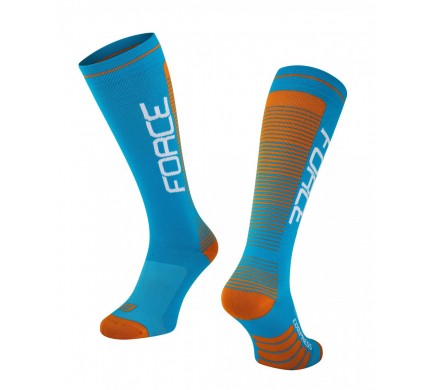 Force Ponožky COMPRESS, modro-oranžové S-M/36-41