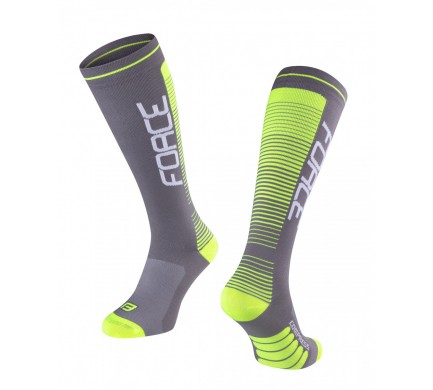 Force Ponožky COMPRESS, sivé-fluorescen. S-M/36-41