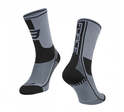 Ponožky FORCE LONG PLUS, sivo-čierne L-XL