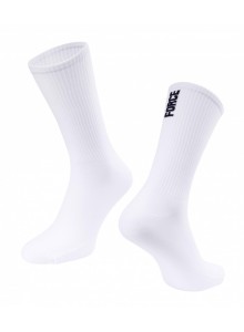 Ponožky FORCE LONGER SLIM, bílé L-XL/42-46