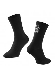 Ponožky FORCE LOVE YOUR RIDE, černé L-XL/42-46