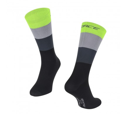Ponožky FORCE RAINBOW, černá-fluo L-XL /43 -47