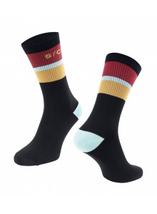 Ponožky FORCE STRIPE dlouhé, černé L-XL/42-46
