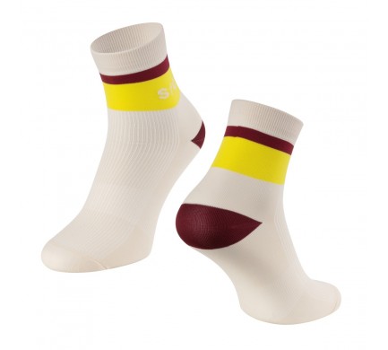 Ponožky FORCE STRIPE krátké, krém-žluté S-M/36-41