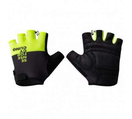 Rukavice FORCE FINE, černo-fluo XXL