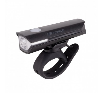 Světlo přední FORCE FLUX 200LM USB, černé