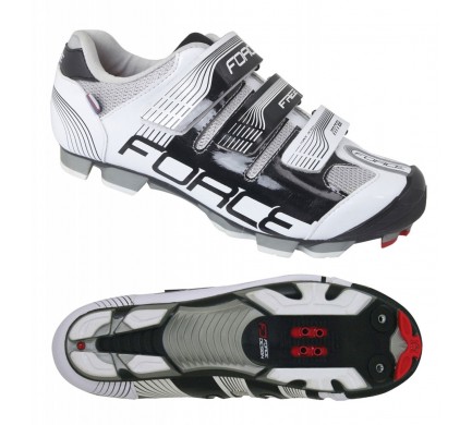 Tretry FORCE MTB FREE, černo-bílé 48